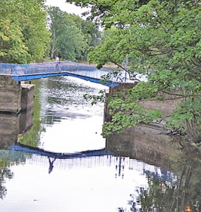 The Blue Bridge crosses the Foss just before it joins the Ouse