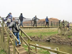 Walking across the Foss at Earswick